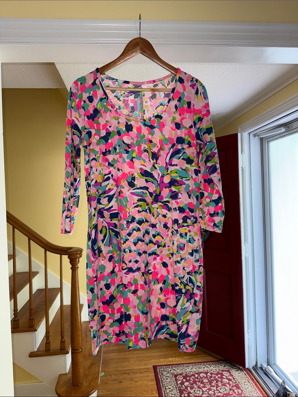 Lilly Pulitzer Pink Multicolor Long Sleeve Shift Dress